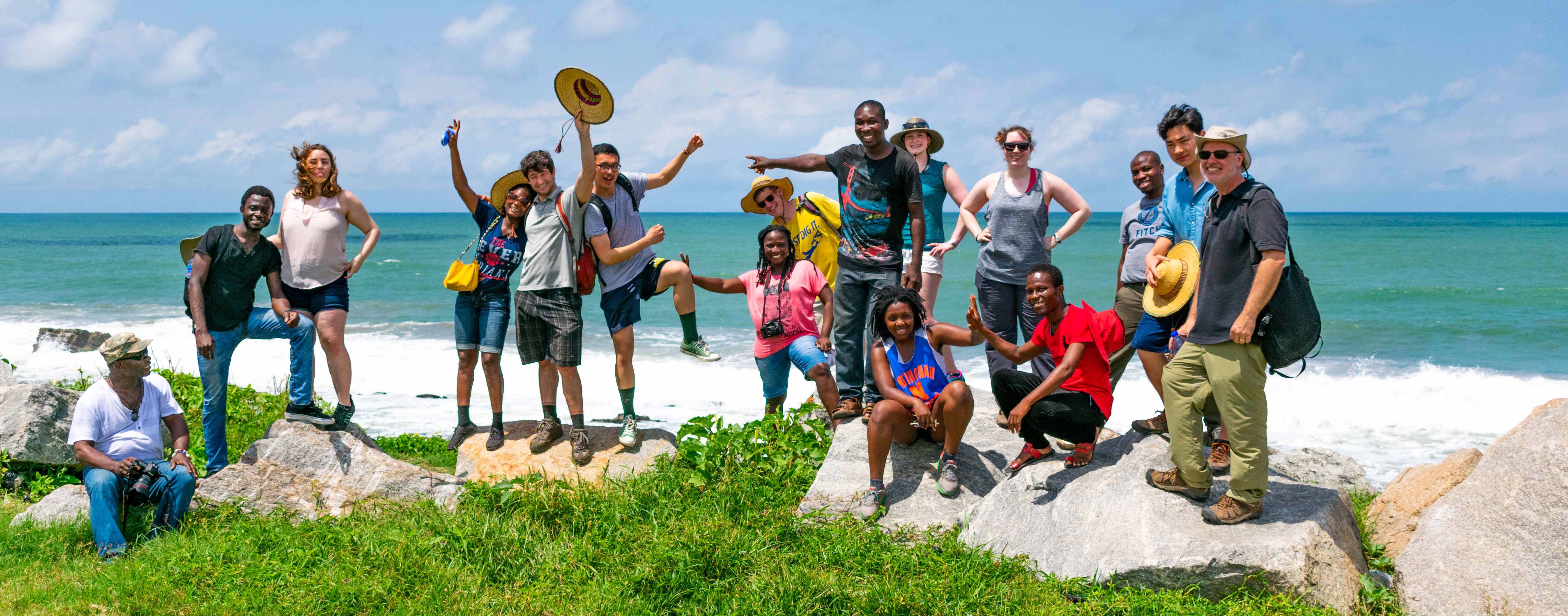 Students at the coastline of Ghana 